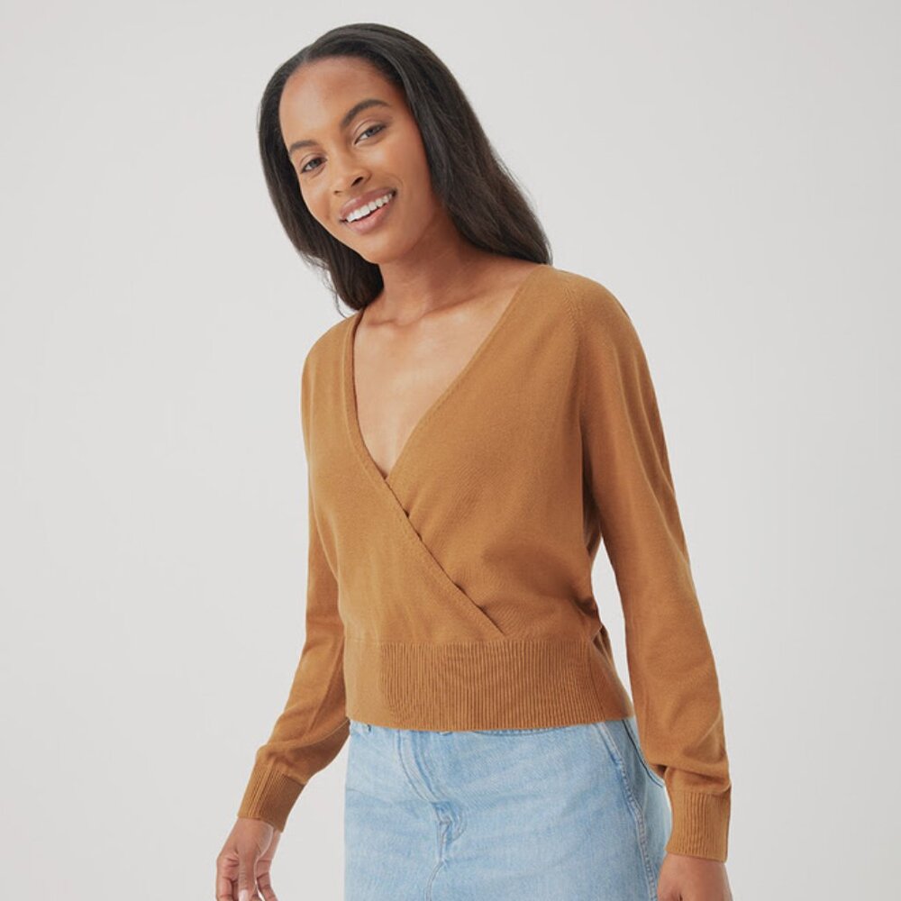 PACT Cotton Wrap Sweater
